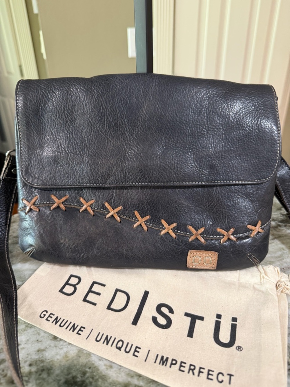 BED/STU Cleo Leather Crossbody Black NWT